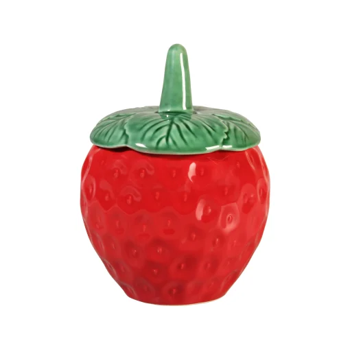 & klevering Schachtel Strawberry Large Keramik Rot / O 14 X H 18,5 Cm - Keramik - Grun - Rot Shop