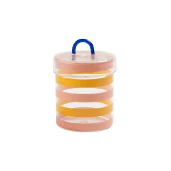 & klevering Schachtel Stripy Glas Bunt / O 10 X H 15 Cm - Blau - Gelb - Rosa Cheap