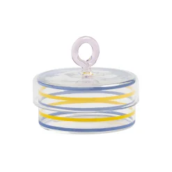 & klevering Schachtel Stripy Glas Bunt / O 10 X H 10 Cm - Gelb - Lavendel - Rosa Best