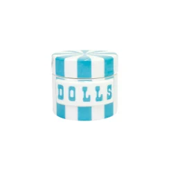Jonathan Adler Schachtel Vice - Dools Keramik Blau / Porzellan - O 5,5 X H 5 Cm - Hellblau - Weis Fashion