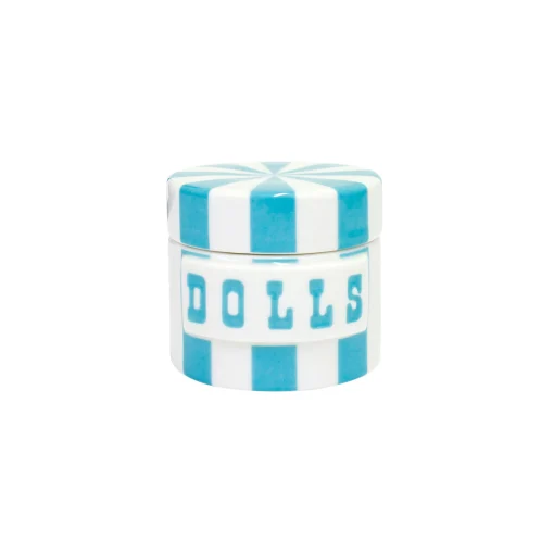 Jonathan Adler Schachtel Vice - Dools Keramik Blau / Porzellan - O 5,5 X H 5 Cm - Hellblau - Weis Fashion