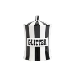 Jonathan Adler Schachtel Vice - Glitter Keramik Schwarz / Porzellan - O 10 X H 15 Cm - Schwarz - Weis Outlet