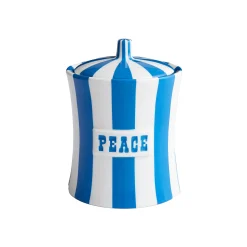 Jonathan Adler Schachtel Vice - Peace Keramik Blau / Porzellan - O 13 X H 17 Cm - Blau - Weis Store