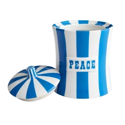 Jonathan Adler Schachtel Vice - Peace Keramik Blau / Porzellan - O 13 X H 17 Cm - Blau - Weis Store