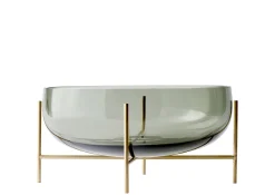 Menu Schale Echasse Metall Glas Grau Gold / O 29 Cm X H 28 Cm - Messing Geburstet - Rauchgrau Best