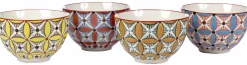 Pols Potten Schale Hippy Keramik / 4Er-Set - Bunt Fashion