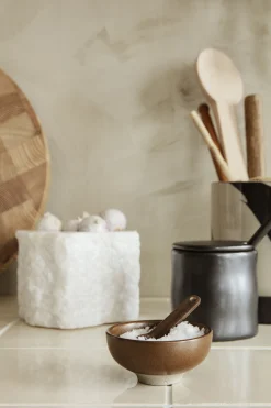 Ferm Living Schale  Keramikmit Loffel / Fur Salz, Marmelade, Tapenade - Braun Fashion