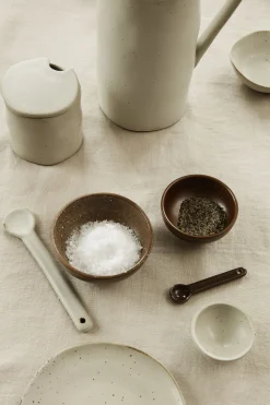 Ferm Living Schale  Keramikmit Loffel / Fur Salz, Marmelade, Tapenade - Braun Fashion