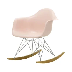 Vitra Schaukelstuhl Rar - Eames Plastic Armchair Plastikmaterial Rosa / (1950) - Verchromte Beine & Helles Holz - Holz Hell - Rose Tendre - Verchromt Sale