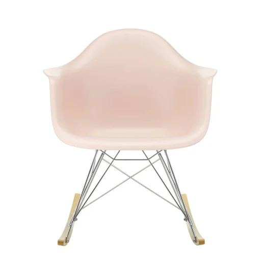 Vitra Schaukelstuhl Rar - Eames Plastic Armchair Plastikmaterial Rosa / (1950) - Verchromte Beine & Helles Holz - Holz Hell - Rose Tendre - Verchromt Sale