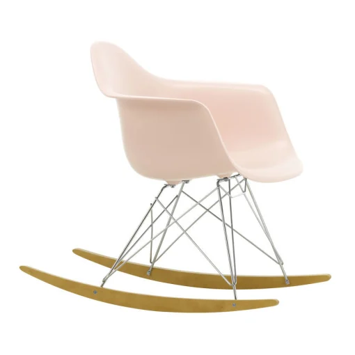 Vitra Schaukelstuhl Rar - Eames Plastic Armchair Plastikmaterial Rosa / (1950) - Verchromte Beine & Helles Holz - Holz Hell - Rose Tendre - Verchromt Sale