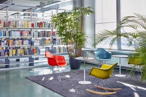 Vitra Schaukelstuhl Rar - Eames Plastic Armchair Plastikmaterial Rosa / (1950) - Verchromte Beine & Helles Holz - Holz Hell - Rose Tendre - Verchromt Sale
