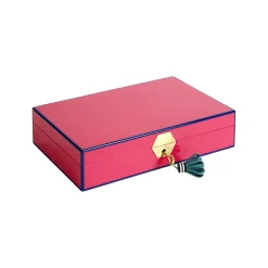 Jonathan Adler Schmuckschatulle  Holz Rosa / 28 X 18 Cm - Holz Lackiert - Nachtblau - Rosa - Smaragdgrun Best Sale
