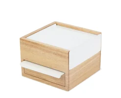 Umbra Schmuckschatulle Stowit Small Metall Weis Holz Natur / 17 X 15 Cm - Holz Natur - Weis Clearance