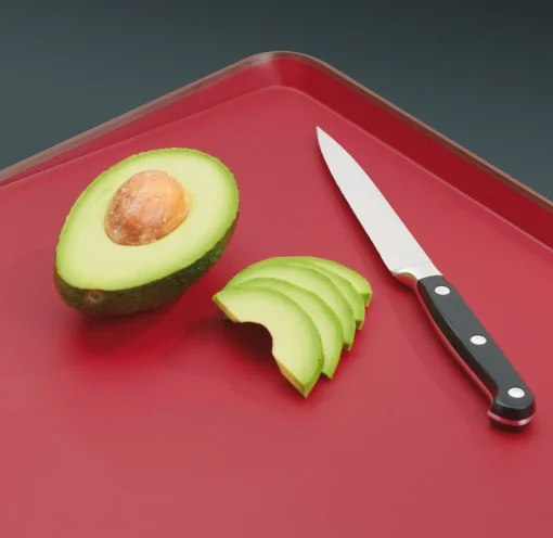 Joseph Joseph Schneidebrett Cut & Carve Plastikmaterialgros - Schrage Oberflache - Rot Best