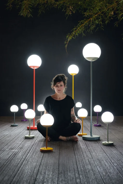 Fermob Schnurlose Outdoor-Stehleuchte Mooon! Led Metall Plastikmaterial Grun / Kabellos - H 134 Cm - Kaktus Flash Sale