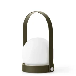 Menu Schnurlosleuchte Carrie Led Glas Grun / Usb - Metall & Glas - Olivgrun Flash Sale