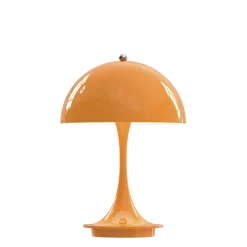 Louis Poulsen Schnurlosleuchte Panthella Portable Metal Led Metall / Led - Lampenschirm Metall - H 23 Cm - Aufladung Uber Usb - Orange Shop