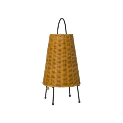 Ferm Living Schnurlosleuchte Porti Braided Faser Beige Rattan - O 25 X H 50 Cm - Rattan Natur - Schwarz Store