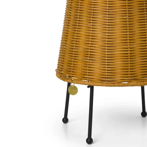 Ferm Living Schnurlosleuchte Porti Braided Faser Beige Rattan - O 25 X H 50 Cm - Rattan Natur - Schwarz Store