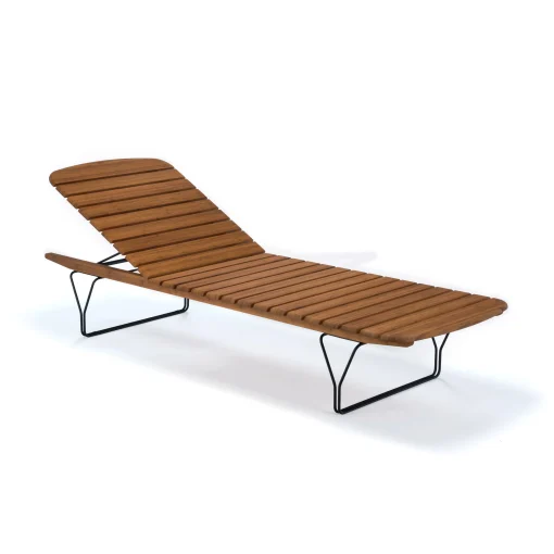 Houe Schragstellbarer Liegestuhl Molo Holz Natur / Bambus - Verstellbar - Bambus - Schwarz Fashion