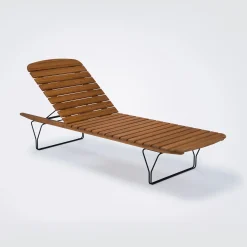 Houe Schragstellbarer Liegestuhl Molo Holz Natur / Bambus - Verstellbar - Bambus - Schwarz Fashion