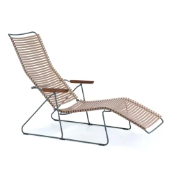 Houe Schragstellbarer Liegestuhl Click Plastikmaterial Beige / Verstellbare Ruckenlehne - Sand Clearance