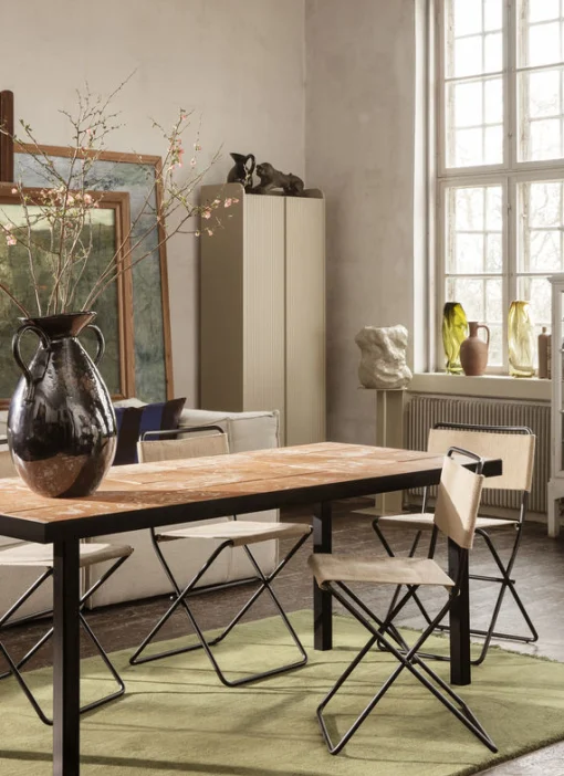Ferm Living Schrank Sill Holz Beige / L 70 X H 200 Cm - Mdf Genutet - Kaschmir Beige Online