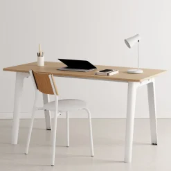 TIPTOE Schreibtisch New Modern Metall Holz Weis / 150 X 70 Cm - Oko-Zertifizierte Eiche - Eiche Natur - Wolkenweis Fashion