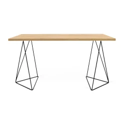 POP UP HOME Schreibtisch Oscar Holz Natur / L 140 X T 75 Cm - Eiche - Eiche Natur - Schwarz Sale