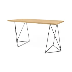 POP UP HOME Schreibtisch Oscar Holz Natur / L 140 X T 75 Cm - Eiche - Eiche Natur - Schwarz Sale