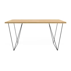 POP UP HOME Schreibtisch Oscar Holz Natur / L 140 X T 75 Cm - Eiche - Eiche Natur - Schwarz Sale