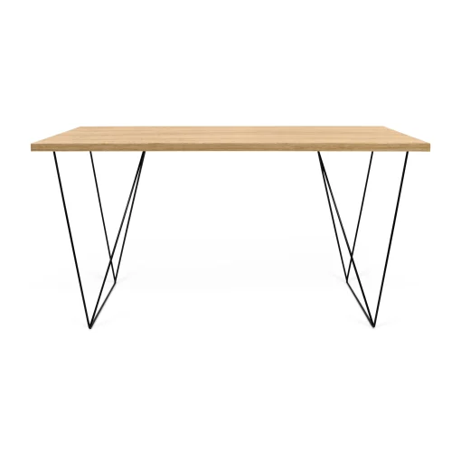 POP UP HOME Schreibtisch Oscar Holz Natur / L 140 X T 75 Cm - Eiche - Eiche Natur - Schwarz Sale