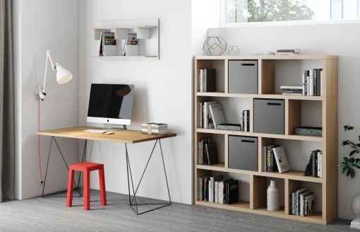 POP UP HOME Schreibtisch Oscar Holz Natur / L 140 X T 75 Cm - Eiche - Eiche Natur - Schwarz Sale