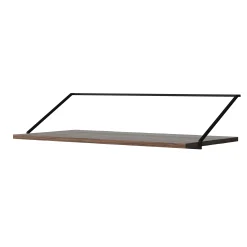 Menu Schreibtisch Rail Holz Natur / Konsole - L 92 X Tiefe 45 Cm - Eiche Dunkel - Schwarz New