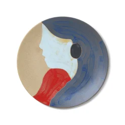 Ferm Living Servierplatte Ceramic Keramik / O 37,5 Cm - Kann An Der Wand Befestigt Werden - Bunt Discount