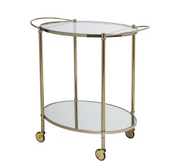 Bloomingville Servierwagen Gold Glas Gold Transparent Metall - Gold - Transparent Hot