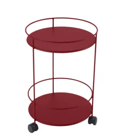 Fermob Servierwagen Guinguette Metall Rot / Mit Rollen - O 40 Cm X H 62 Cm - Pepper Sale