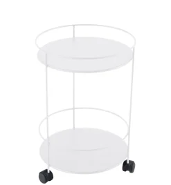 Fermob Servierwagen Guinguette Metall Weis / Mit Rollen - O 40 Cm X H 62 Cm - Baumwollweis Cheap