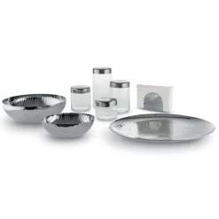 Alessi Serviettenhalter Veneer Metall / Stahl Mit Reliefmustern - Stahl Poliert Sale