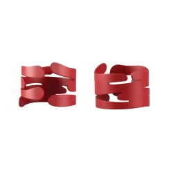 Alessi Serviettenring Barkring Metall/ 2Er-Set - Stahl - Rot Flash Sale