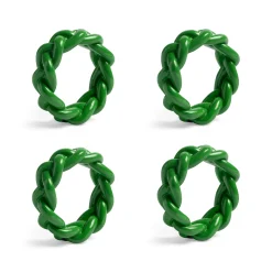 & klevering Serviettenring Braid Plastikmaterial/ 4Er Set - Polyesterharz - Grun Outlet