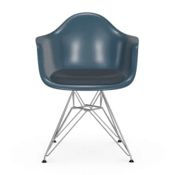 Vitra Sessel Dar - Eames Plastic Armchair Plastikmaterial Blau / (1950) - Sitzkissen - Blau - Meeresblau - Verchromt Hot