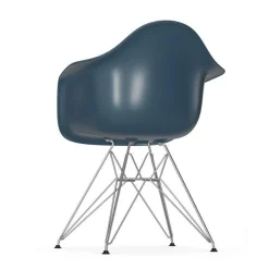 Vitra Sessel Dar - Eames Plastic Armchair Plastikmaterial Blau / (1950) - Sitzkissen - Blau - Meeresblau - Verchromt Hot