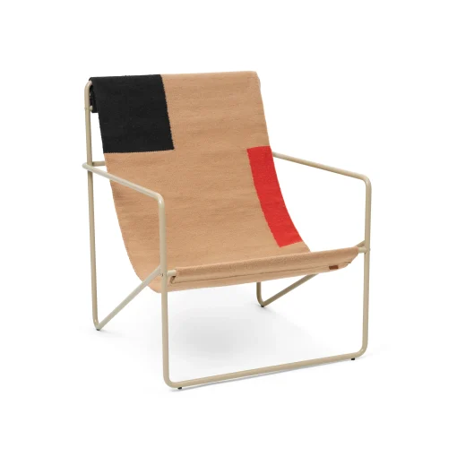 Ferm Living Sessel Desert Textil Bunt Beige / Gestell Beige Plastikflaschen-Recycling - Kaschmir Beige - Orange - Schwarz - Taupe Best