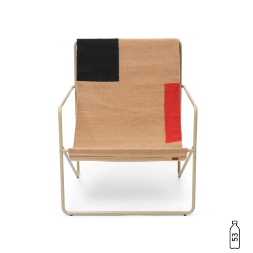 Ferm Living Sessel Desert Textil Bunt Beige / Gestell Beige Plastikflaschen-Recycling - Kaschmir Beige - Orange - Schwarz - Taupe Best