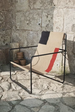 Ferm Living Sessel Desert Textil Bunt Beige / Gestell Beige Plastikflaschen-Recycling - Kaschmir Beige - Orange - Schwarz - Taupe Best
