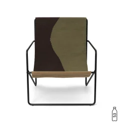 Ferm Living Sessel Desert Textil Grun / Gestell Schwarz - Plastikflaschen-Recycling - Braun - Olivgrun - Sand - Schwarz Flash Sale