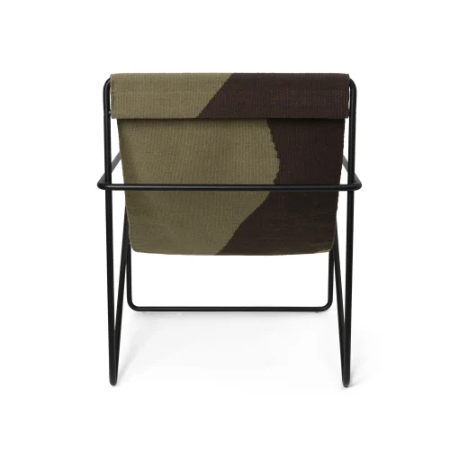 Ferm Living Sessel Desert Textil Grun / Gestell Schwarz - Plastikflaschen-Recycling - Braun - Olivgrun - Sand - Schwarz Flash Sale