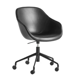 Hay Sessel Mit Rollen About A Chair Aac153 Leder / Gepolstert - Hohe Ruckenlehne - Ganz Mit Leder Bezogen - Schwarz Fashion